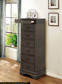 Traditional Design Louis Phillippe Style 1pc Lingerie Chest of 7x Drawers Gray Finish Hidden Drawers Wooden Furniture
