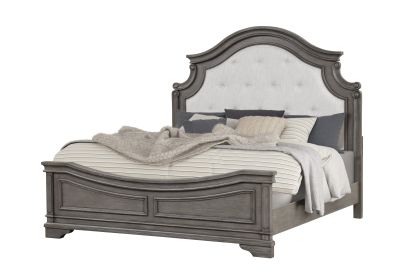 Grace Traditional Style King Bed Made with wood in Gray