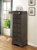 Traditional Design Louis Phillippe Style 1pc Lingerie Chest of 7x Drawers Gray Finish Hidden Drawers Wooden Furniture