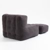 Fluffy bean bag chair, comfortable bean bag for adults and children, super soft lazy sofa chair with memory foam and ottoman, indoor modern focus bean