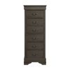 Traditional Design Louis Phillippe Style 1pc Lingerie Chest of 7x Drawers Gray Finish Hidden Drawers Wooden Furniture