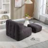 Fluffy bean bag chair, comfortable bean bag for adults and children, super soft lazy sofa chair with memory foam and ottoman, indoor modern focus bean