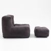 Fluffy bean bag chair, comfortable bean bag for adults and children, super soft lazy sofa chair with memory foam and ottoman, indoor modern focus bean