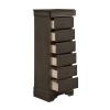 Traditional Design Louis Phillippe Style 1pc Lingerie Chest of 7x Drawers Gray Finish Hidden Drawers Wooden Furniture