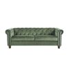 Large Sofa, Velvet Sofa Three-seat Sofa Classic Tufted Chesterfield Settee Sofa Modern 3 Seater Couch Furniture Tufted Back for Living Room (Green)