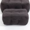 Fluffy bean bag chair, comfortable bean bag for adults and children, super soft lazy sofa chair with memory foam and ottoman, indoor modern focus bean
