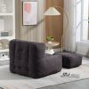 Fluffy bean bag chair, comfortable bean bag for adults and children, super soft lazy sofa chair with memory foam and ottoman, indoor modern focus bean