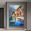 Hand Painted Oil Painting Large Coastal Beach Texture Oil Painting Mediterranean Landscape Oil Painting on Canvas Abstract Canvas Acrylic Painting Liv