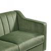 Mid Century Modern Chesterfield sofa couch, Comfortable Upholstered sofa with Velvet Fabric and Wooden Frame and Wood Legs for Living Room/Bed Room/Of